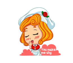 Cheerful Girl! Cute Emot sticker #10319925