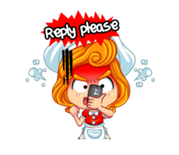 Cheerful Girl! Cute Emot sticker #10319926