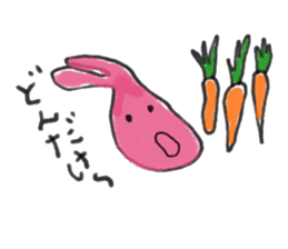 the rabbit long lengthwise sticker #10321125