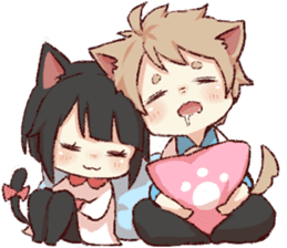 dog&cat(catgirl side) sticker #10323530