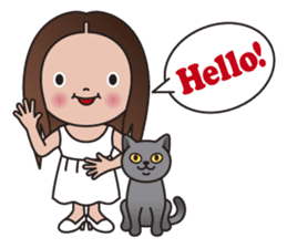 REBECCA and MIA (A Girl and Her Cat) sticker #10327456