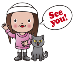 REBECCA and MIA (A Girl and Her Cat) sticker #10327457