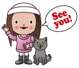 REBECCA and MIA (A Girl and Her Cat) sticker #10327457