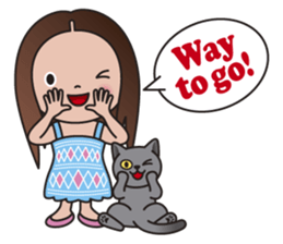 REBECCA and MIA (A Girl and Her Cat) sticker #10327458