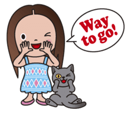 REBECCA and MIA (A Girl and Her Cat) sticker #10327458