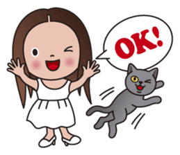 REBECCA and MIA (A Girl and Her Cat) sticker #10327460