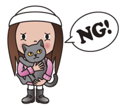 REBECCA and MIA (A Girl and Her Cat) sticker #10327461