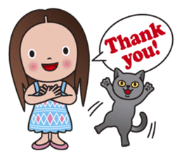 REBECCA and MIA (A Girl and Her Cat) sticker #10327462
