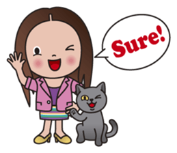 REBECCA and MIA (A Girl and Her Cat) sticker #10327463