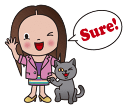 REBECCA and MIA (A Girl and Her Cat) sticker #10327463