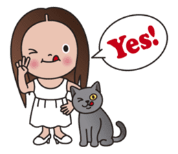 REBECCA and MIA (A Girl and Her Cat) sticker #10327464