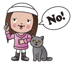 REBECCA and MIA (A Girl and Her Cat) sticker #10327465