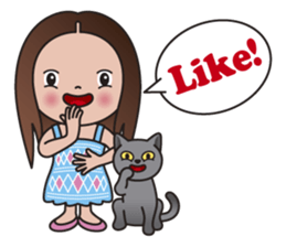 REBECCA and MIA (A Girl and Her Cat) sticker #10327466