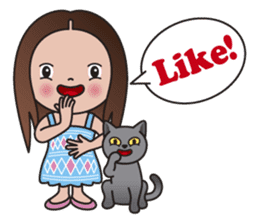 REBECCA and MIA (A Girl and Her Cat) sticker #10327466