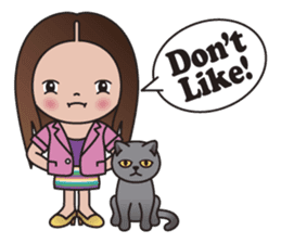 REBECCA and MIA (A Girl and Her Cat) sticker #10327467