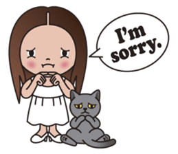 REBECCA and MIA (A Girl and Her Cat) sticker #10327468