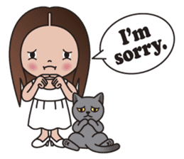 REBECCA and MIA (A Girl and Her Cat) sticker #10327468