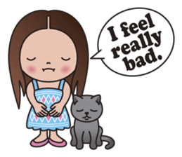 REBECCA and MIA (A Girl and Her Cat) sticker #10327470