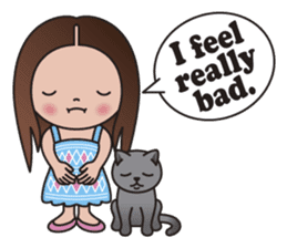 REBECCA and MIA (A Girl and Her Cat) sticker #10327470