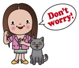 REBECCA and MIA (A Girl and Her Cat) sticker #10327471