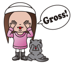 REBECCA and MIA (A Girl and Her Cat) sticker #10327473