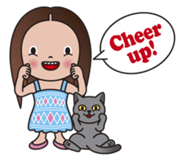 REBECCA and MIA (A Girl and Her Cat) sticker #10327474