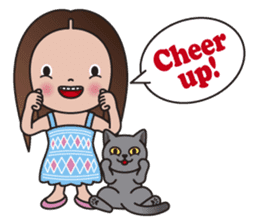 REBECCA and MIA (A Girl and Her Cat) sticker #10327474