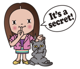 REBECCA and MIA (A Girl and Her Cat) sticker #10327475