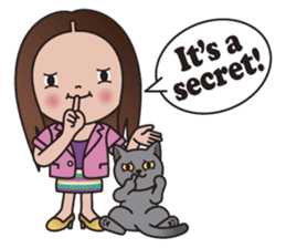 REBECCA and MIA (A Girl and Her Cat) sticker #10327475