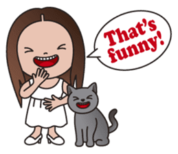 REBECCA and MIA (A Girl and Her Cat) sticker #10327476