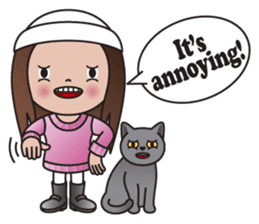 REBECCA and MIA (A Girl and Her Cat) sticker #10327477