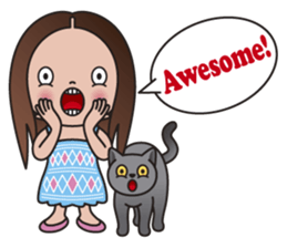 REBECCA and MIA (A Girl and Her Cat) sticker #10327478