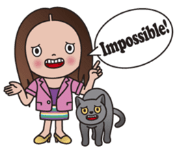 REBECCA and MIA (A Girl and Her Cat) sticker #10327479
