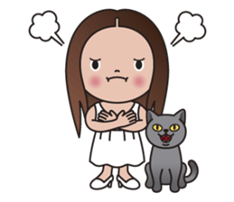 REBECCA and MIA (A Girl and Her Cat) sticker #10327480