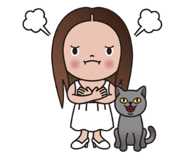 REBECCA and MIA (A Girl and Her Cat) sticker #10327480