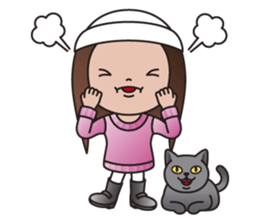 REBECCA and MIA (A Girl and Her Cat) sticker #10327481