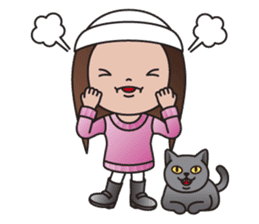 REBECCA and MIA (A Girl and Her Cat) sticker #10327481
