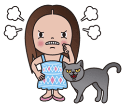 REBECCA and MIA (A Girl and Her Cat) sticker #10327482