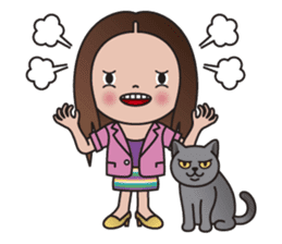 REBECCA and MIA (A Girl and Her Cat) sticker #10327483