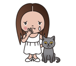REBECCA and MIA (A Girl and Her Cat) sticker #10327484