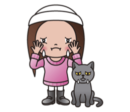 REBECCA and MIA (A Girl and Her Cat) sticker #10327485