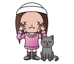 REBECCA and MIA (A Girl and Her Cat) sticker #10327485