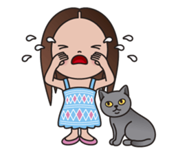 REBECCA and MIA (A Girl and Her Cat) sticker #10327486