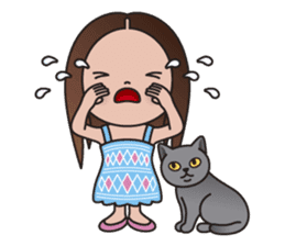 REBECCA and MIA (A Girl and Her Cat) sticker #10327486