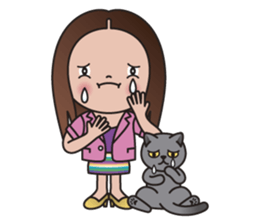 REBECCA and MIA (A Girl and Her Cat) sticker #10327487