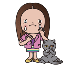 REBECCA and MIA (A Girl and Her Cat) sticker #10327487