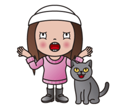 REBECCA and MIA (A Girl and Her Cat) sticker #10327489