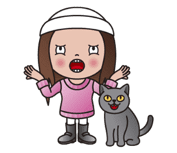 REBECCA and MIA (A Girl and Her Cat) sticker #10327489