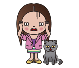 REBECCA and MIA (A Girl and Her Cat) sticker #10327491
