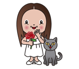 REBECCA and MIA (A Girl and Her Cat) sticker #10327492